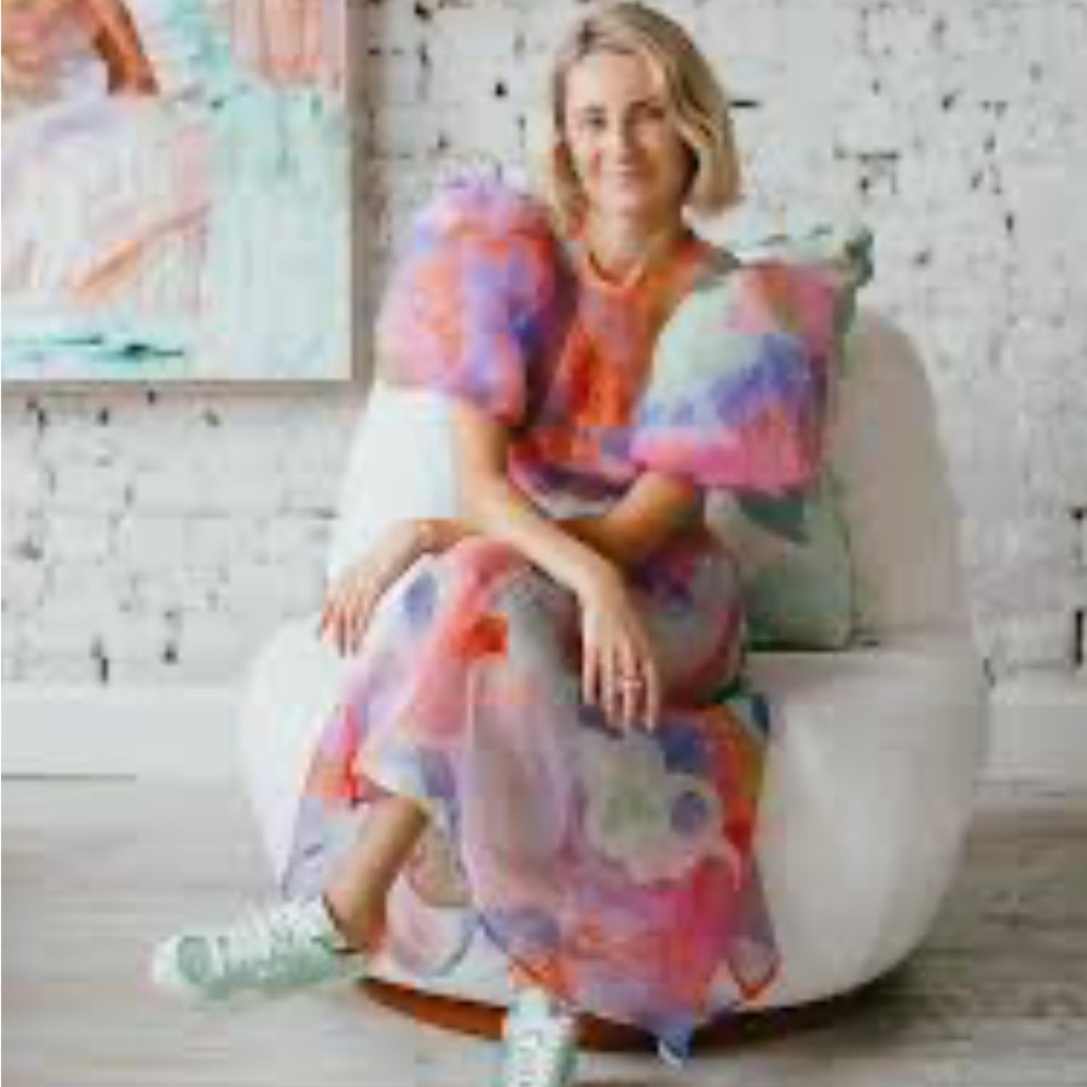 Colorful CeliaB Puff Sleeve Dress